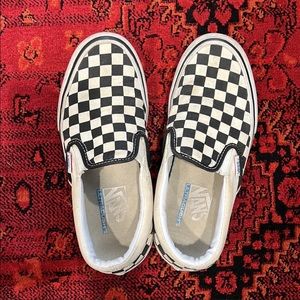 Checkered Black And White Slip On Vans ComfyCush